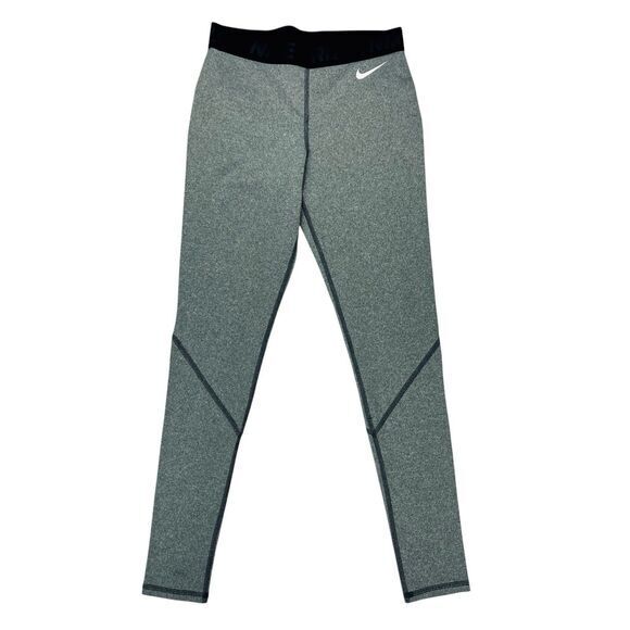 Nike Pro Dri Fit Womens S Heather Gray Ankle Length Stretchy Athleisure Leggings - Picture 1 of 12